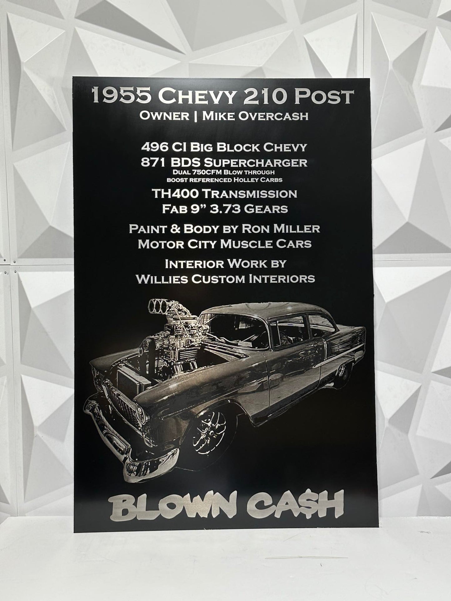 Laser Engraved Car Show Display Sign | Aluminum car show display sign