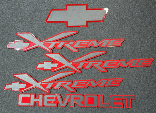 1999 - 2003 Chevrolet S10 Xtreme Emblem Package Red Gloss & Matte BLK