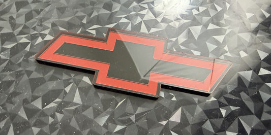 First Gen Chevrolet S10 Front Bowtie Emblem Replacement Black & Red Gloss Grille Specific 89 Baja