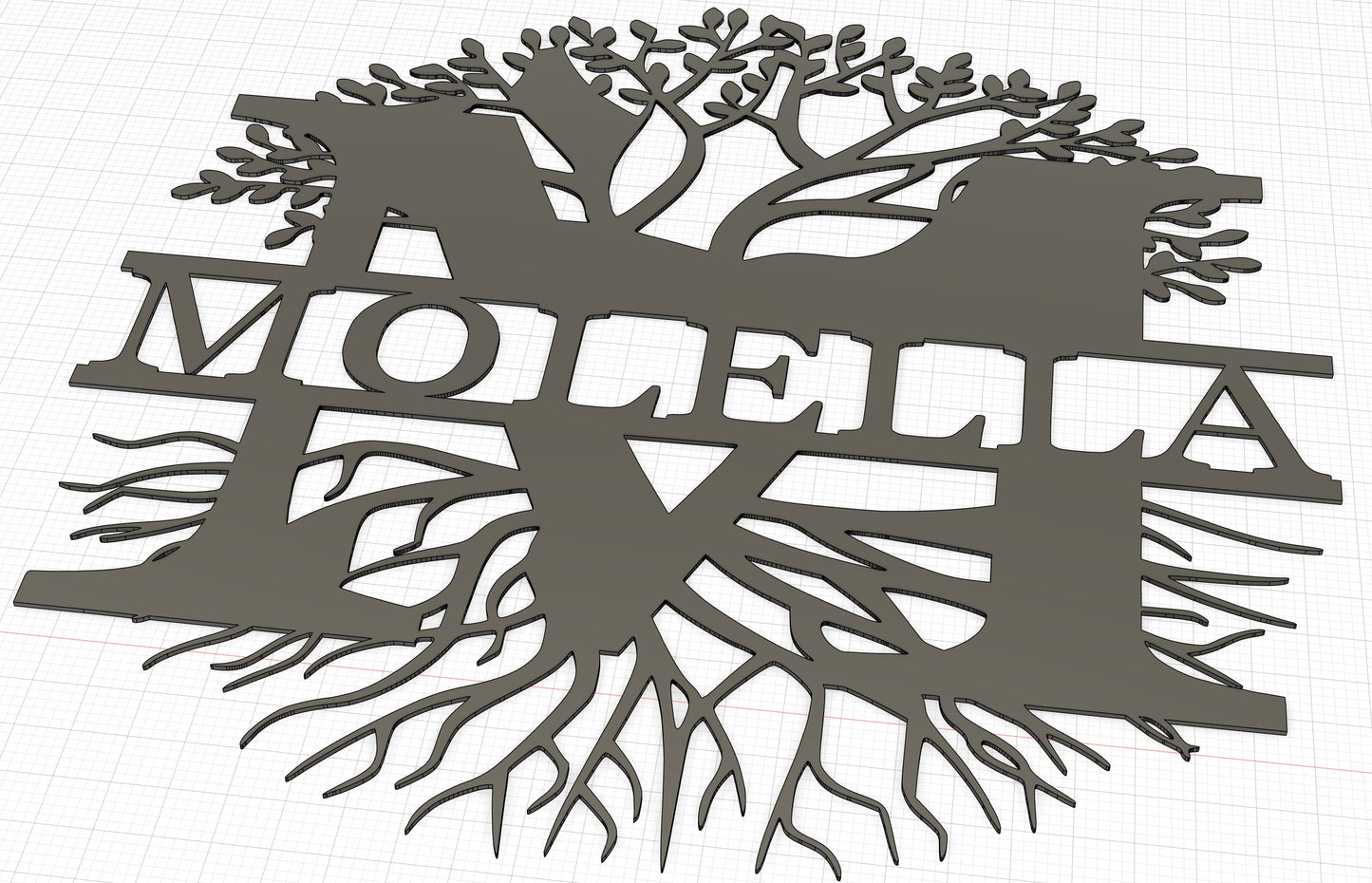 Tree Of Life Monogram plus Last Name Metal Sign