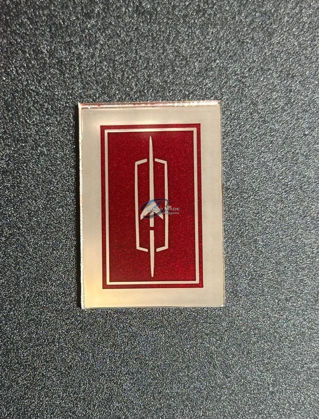 1978 1979 Oldsmobile Cutlass Supreme Header Panel Emblem Olds Rocket Gloss Red Metallic and Chrome Mirror