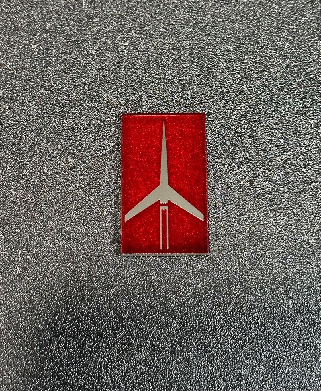 1983 - 88 Oldsmobile Cutlass 442 Wire Spoke Hubcap Rocket Emblem Red Metallic and Chrome