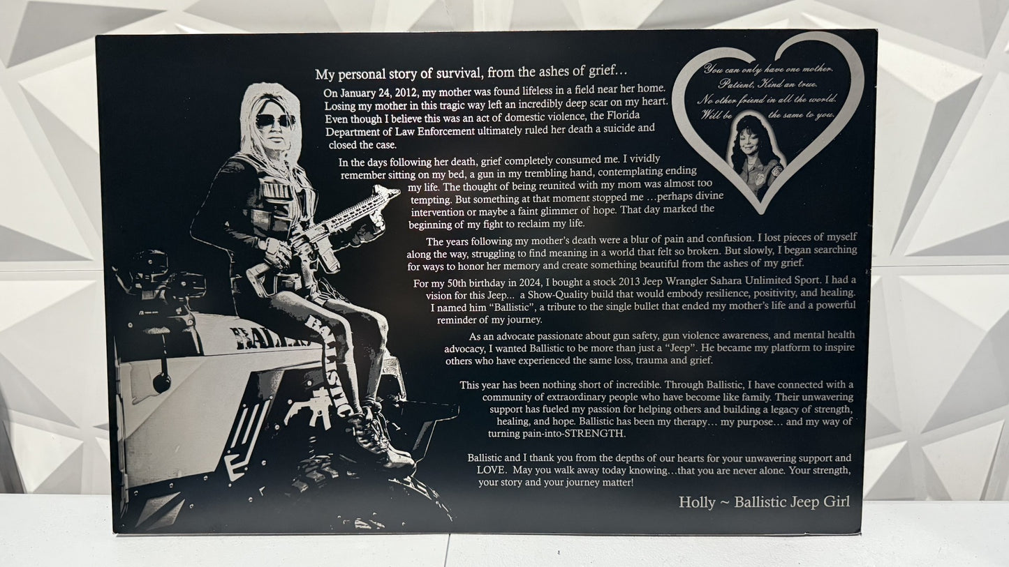 Laser Engraved Celebration of life Sign | Aluminum display sign for special occasions