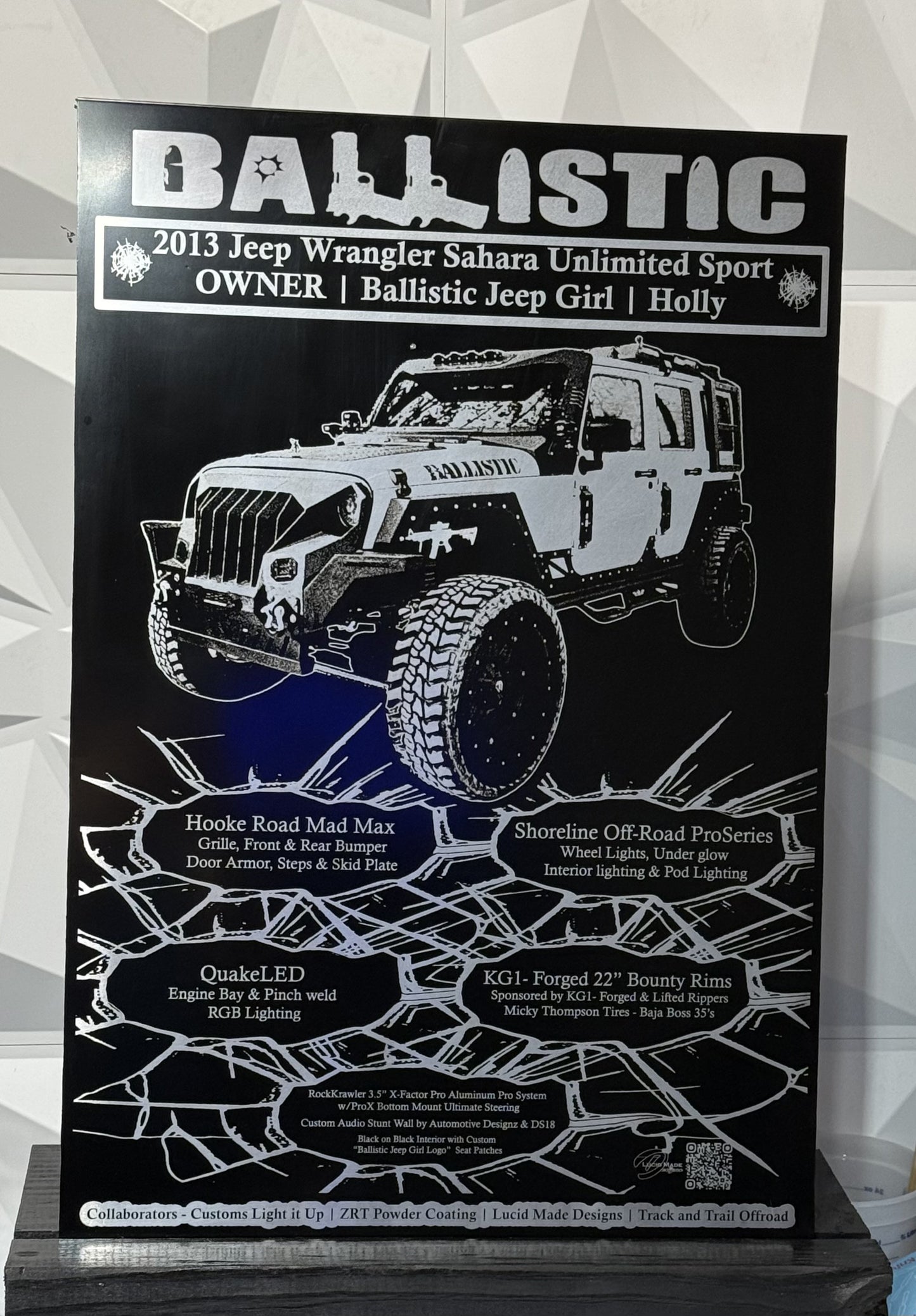 Laser Engraved Car Show Display Sign | Aluminum car show display sign
