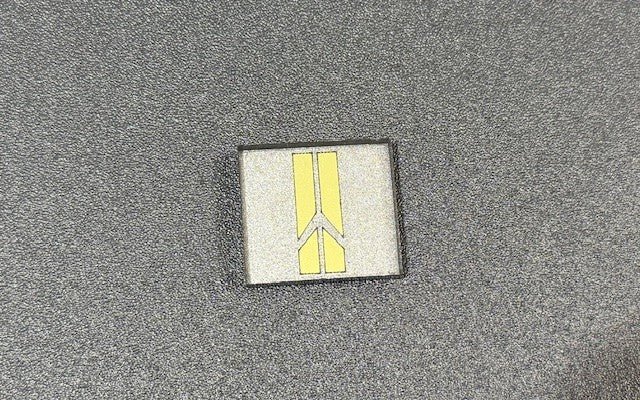 Oldsmobile Rocket Trunk Lock Cover Insert Emblem Reproduction Charcoal & Gold