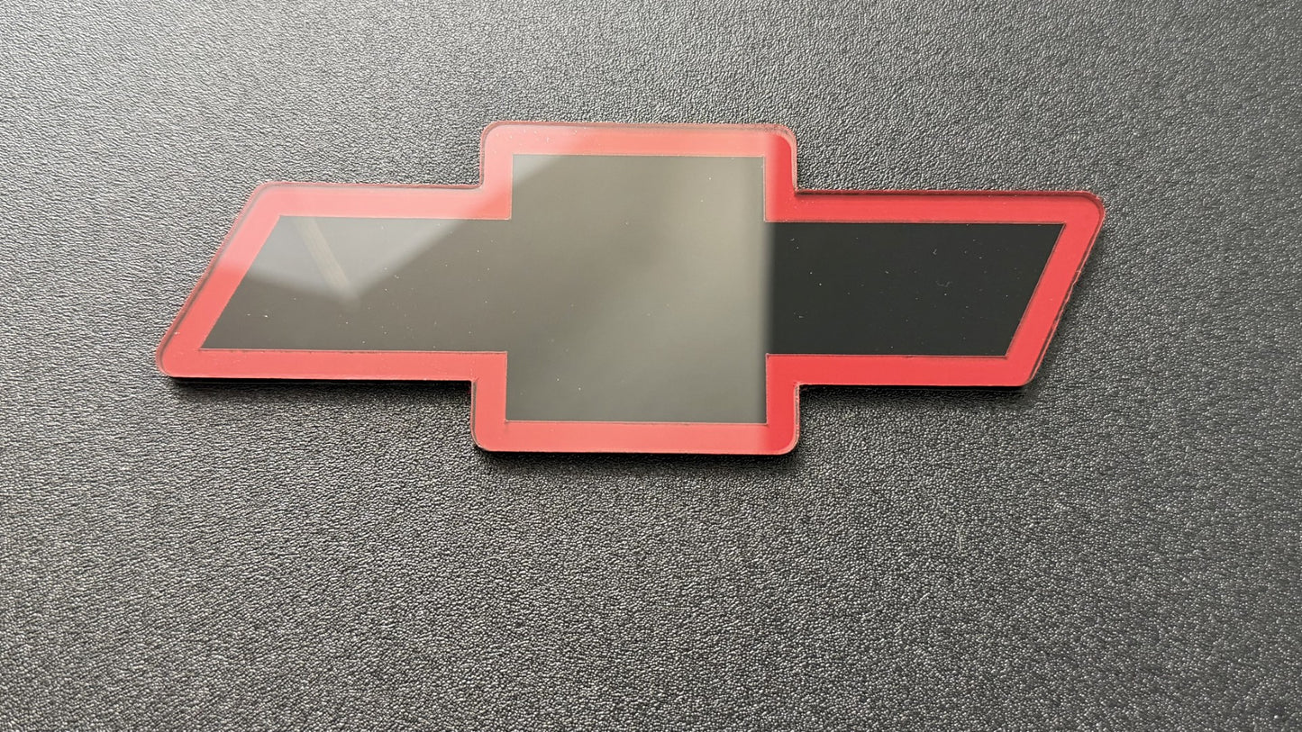 1993 Chevrolet S10 Front Bowtie Emblem Replacement Black & Red Gloss