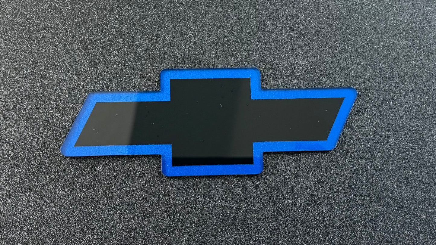 1993 Chevrolet S10 Front Bowtie Emblem Replacement Black & Blue Gloss