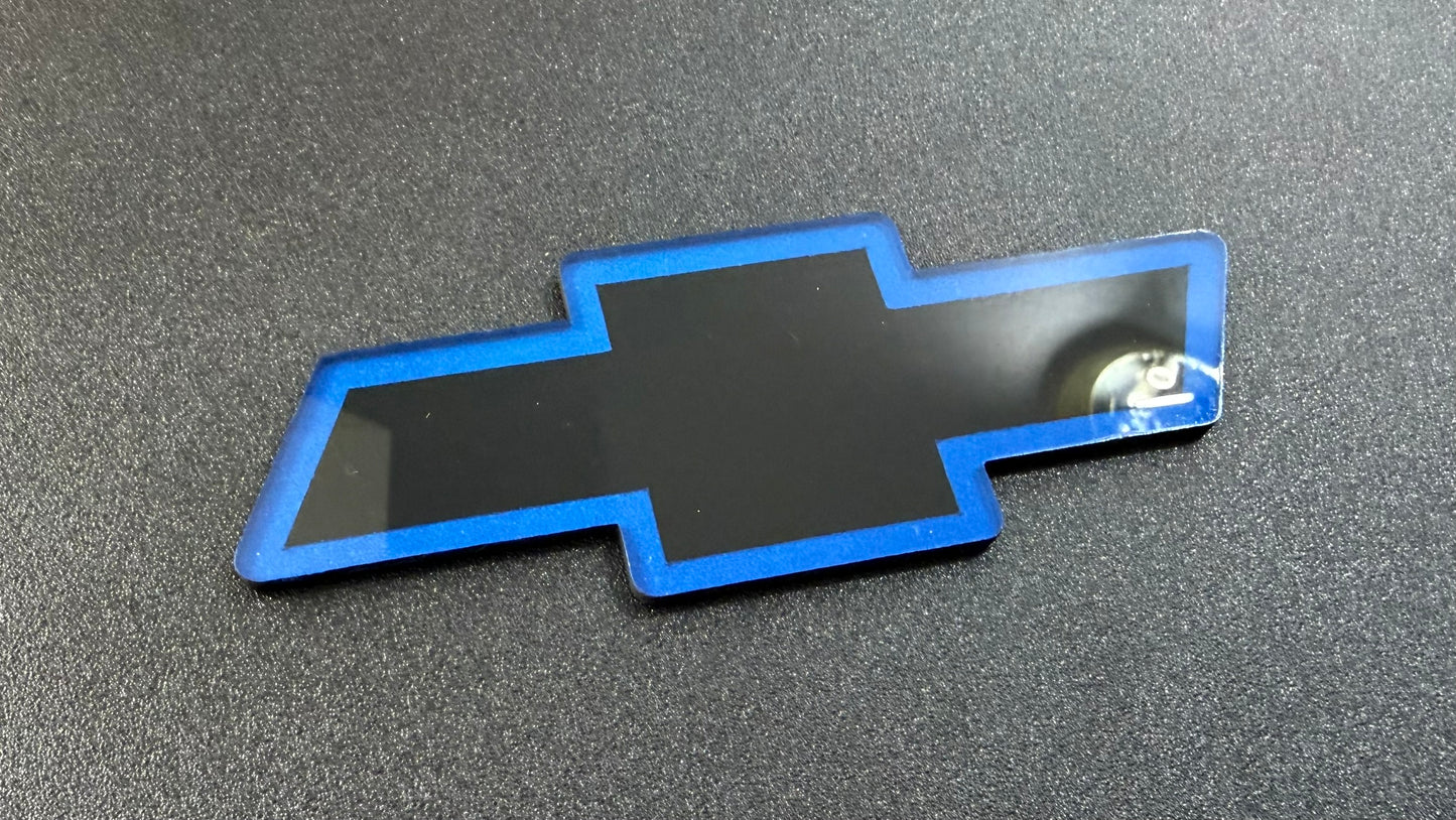 1993 Chevrolet S10 Front Bowtie Emblem Replacement Black & Blue Gloss