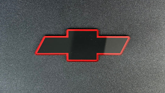 First Gen Chevrolet S10 Front Bowtie Emblem Replacement Black & Red Gloss Grille Specific
