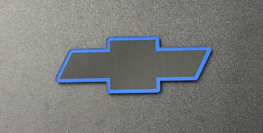 First Gen Chevrolet S10 Front Bowtie Emblem Replacement Black & Blue Gloss