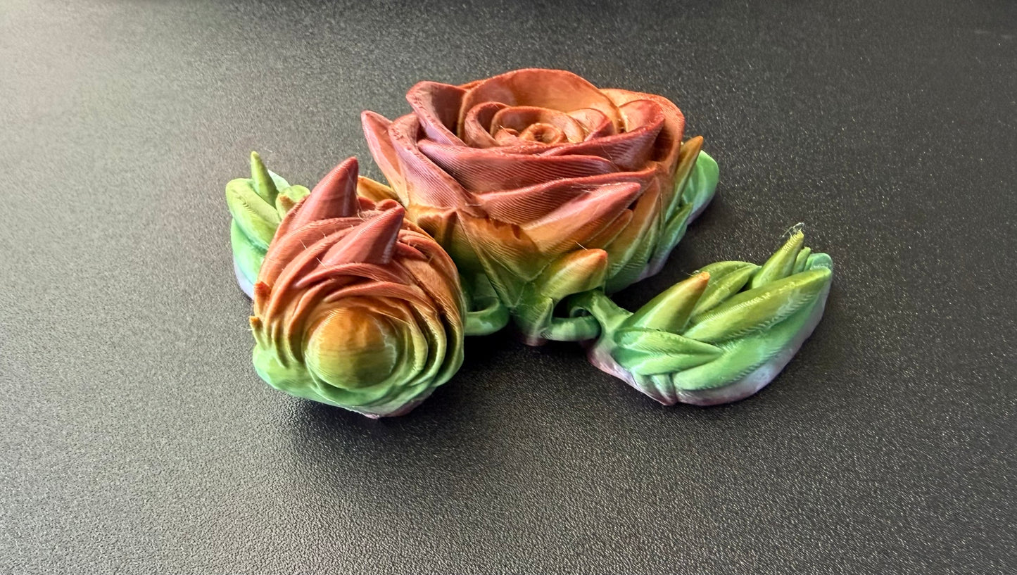 3D Printed Articulated Rose Turtle Roseurtle | Rose Turtle 3D Printed Figurine