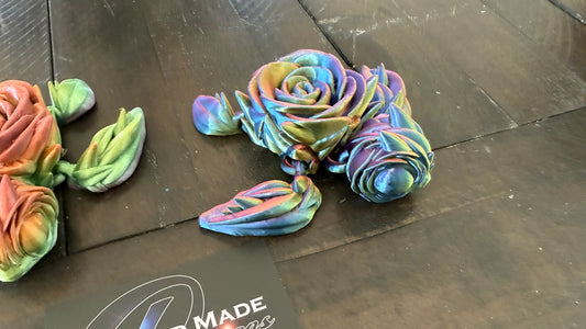 3D Printed Articulated Rose Turtle Roseurtle | Rose Turtle 3D Printed Figurine Silk