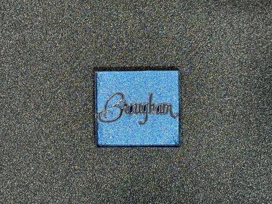 Oldsmobile Cutlass Supreme Brougham Trunk Lock Cover Insert Emblem Reproduction Blue Metallic and Chrome