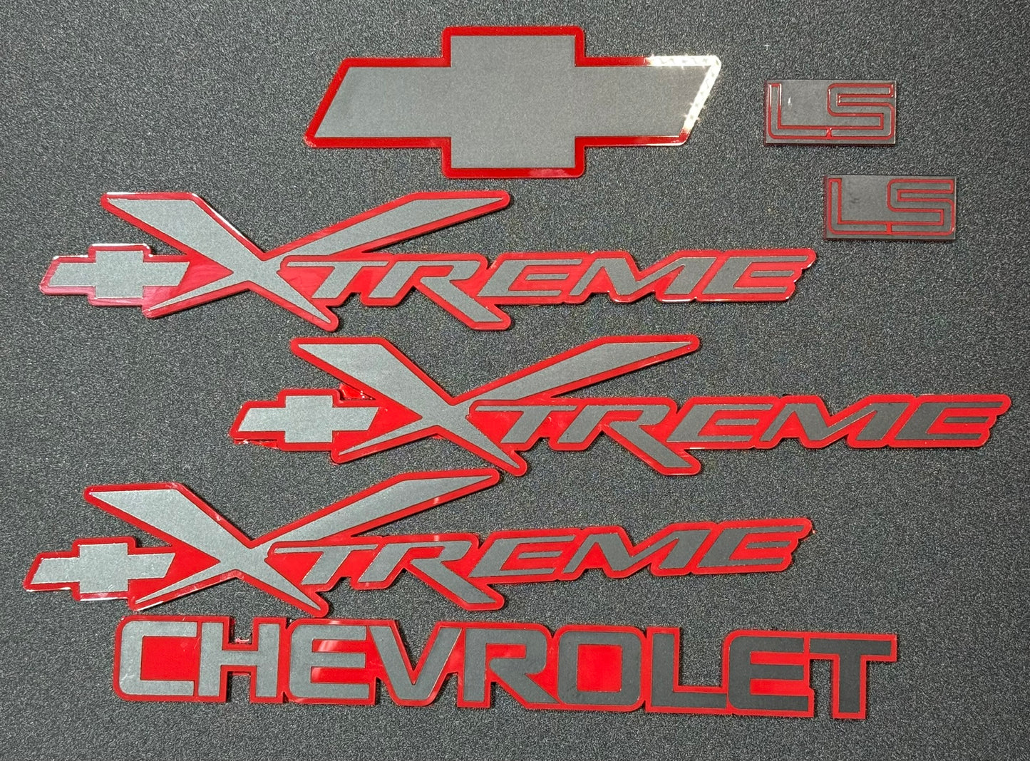 1999 - 2003 Chevrolet S10 Xtreme Emblem Package Red Gloss & Matte BLK LS