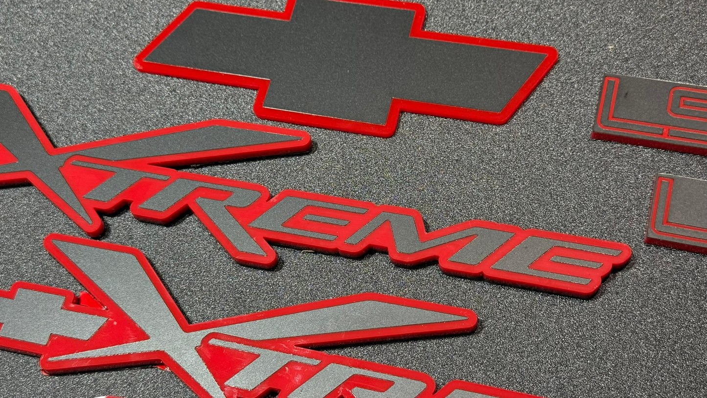 1999 - 2003 Chevrolet S10 Xtreme Emblem Package Red Gloss & Matte BLK LS