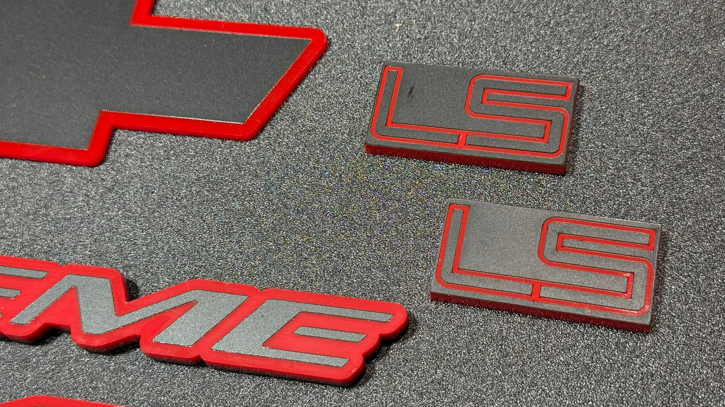 1999 - 2003 Chevrolet S10 Xtreme Emblem Package Red Gloss & Matte BLK LS
