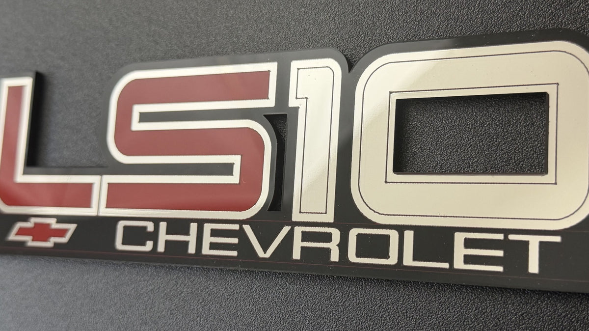 Chevrolet LS S10 Emblem for Chevy S10 LS Swaps Victory Red & Chrome
