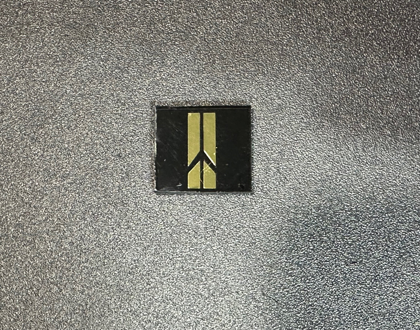 Oldsmobile Rocket Trunk Lock Cover Insert Emblem Reproduction Black and Gold