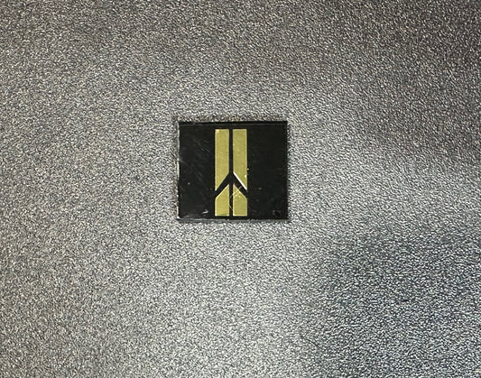 Oldsmobile Rocket Trunk Lock Cover Insert Emblem Reproduction Black and Gold