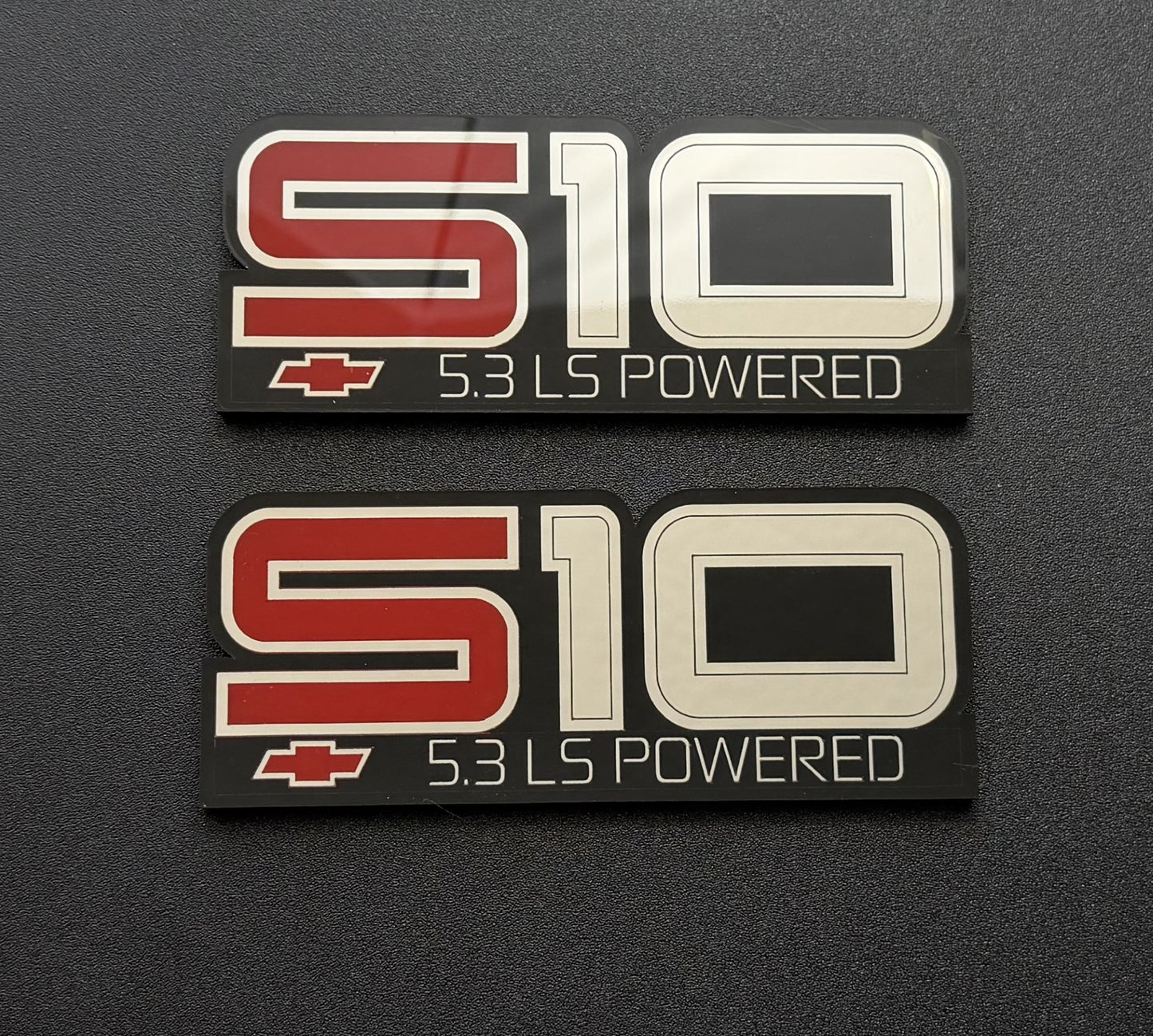 Chevrolet Chevy First Gen S10 LS POWERED Fender Emblem Pair repop