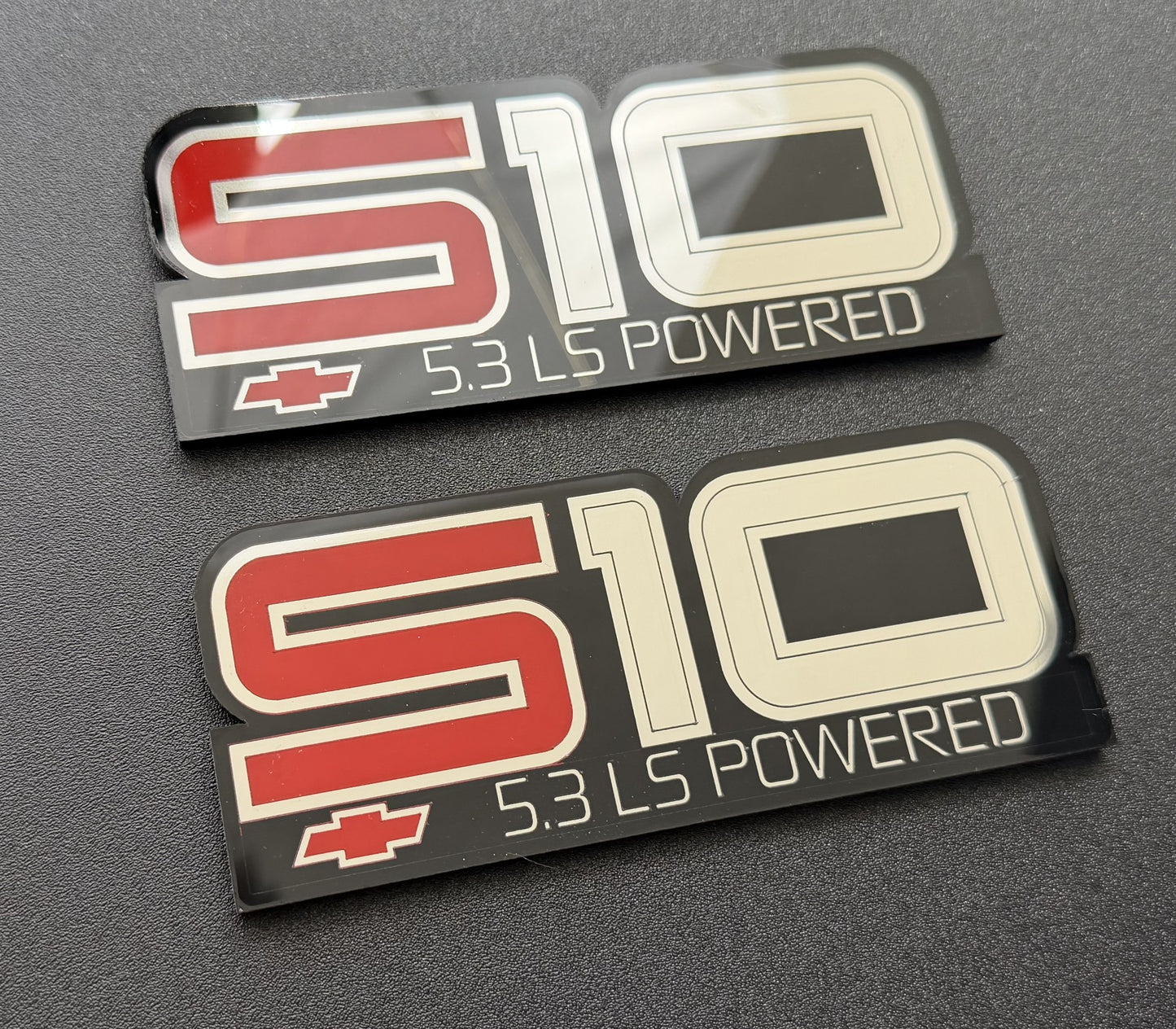 Chevrolet Chevy First Gen S10 LS POWERED Fender Emblem Pair repop