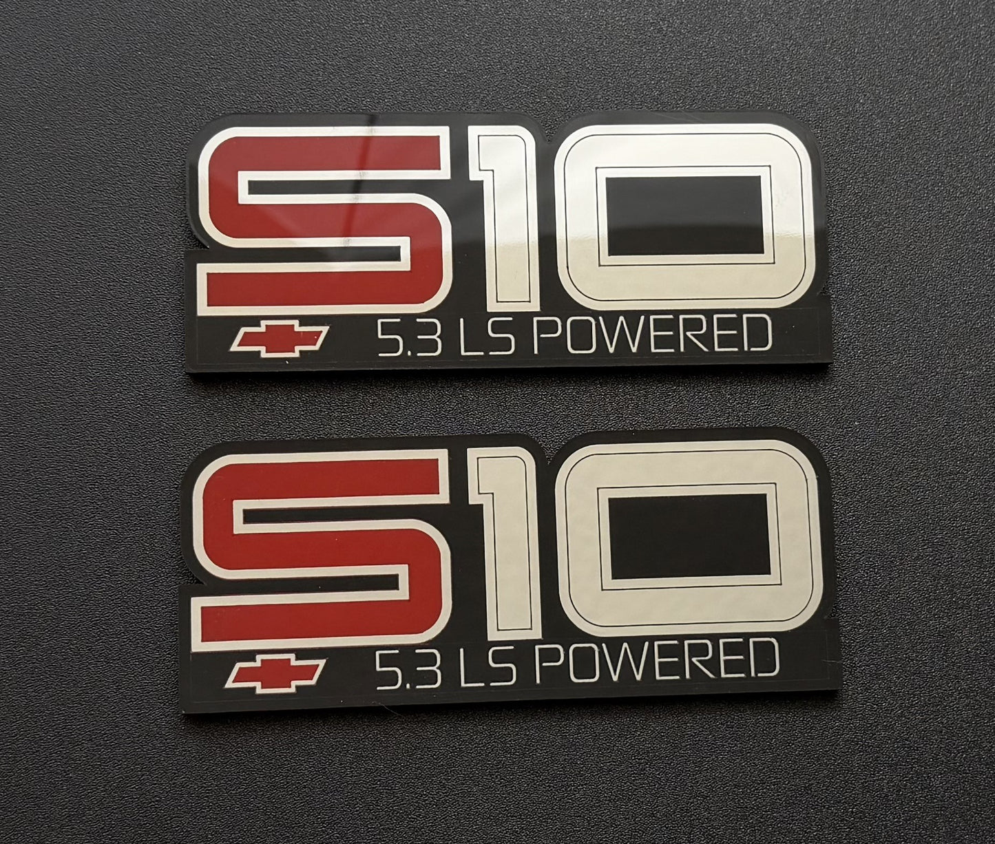 Chevrolet Chevy First Gen S10 LS POWERED Fender Emblem Pair repop