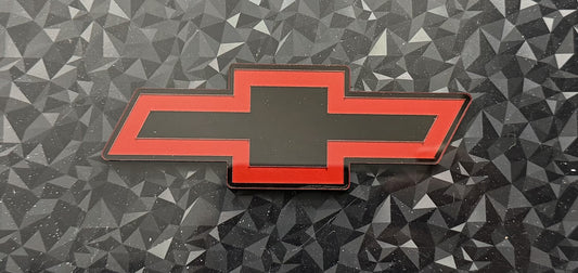 First Gen Chevrolet S10 Front Bowtie Emblem Replacement Black & Red Gloss Grille Specific 89 Baja