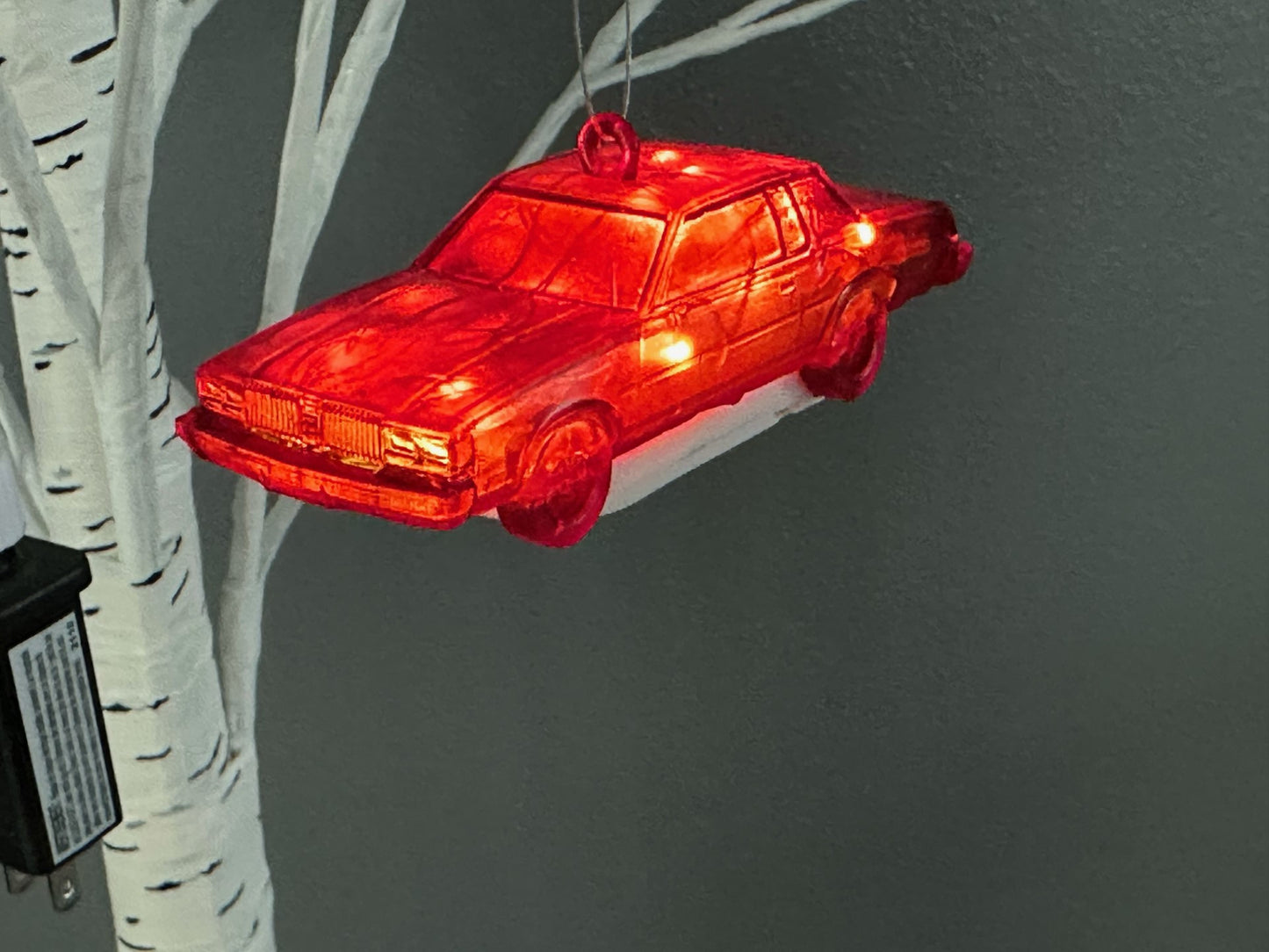 Oldsmobile Cutlass Christmas Ornament Transparent Red 4"