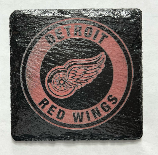 Detroit Red Wings Laser Etched 2 color Stone Coasters