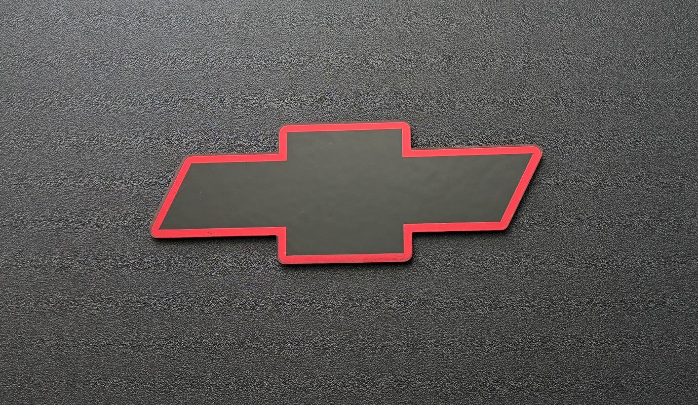 1998 - 2004 Chevrolet S10 2ND GEN Front Bowtie Emblem Replacement V2.0 Red Chrome Outline
