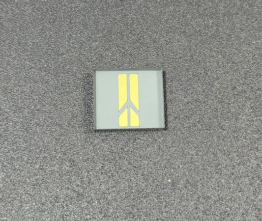 Oldsmobile Rocket Trunk Lock Cover Insert Emblem Reproduction Gray and Gold