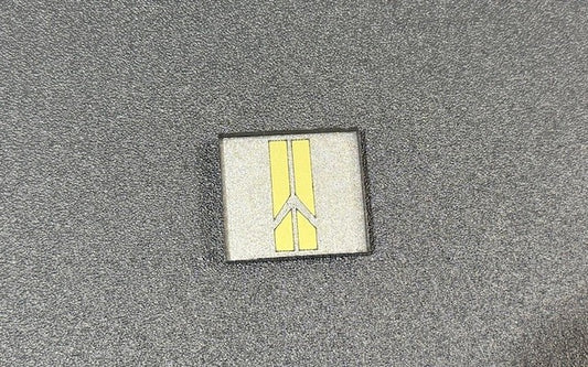 Oldsmobile Rocket Trunk Lock Cover Insert Emblem Reproduction Charcoal & Gold
