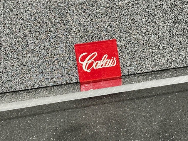 Oldsmobile Cutlass Calais ONLY Trunk Lock Cover Insert Emblem Reproduction Red Metallic and Chrome